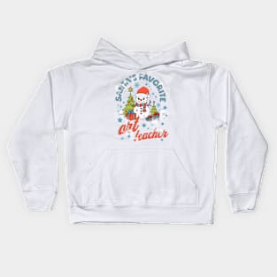 Santa's Favorite Art Teacher Kids Hoodie